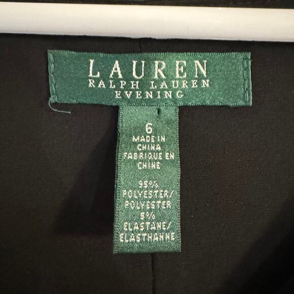 Lauren Ralph Lauren Cowl Neck Sheath Black Long Dress Sz 6 Classic Timeless - Picture 6 of 8